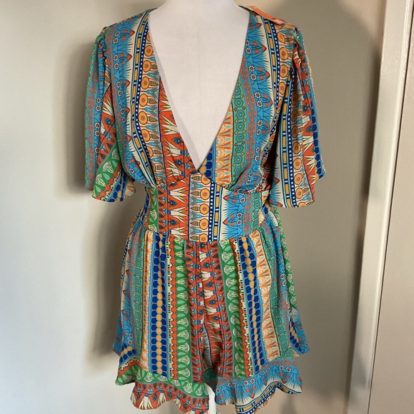 NWT Flying Tomato Green and Blue Patterned Romper Size L - Picture 9 of 14